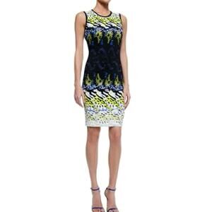 Roberto Cavalli Maroshi Knit Sleeveless Sheath Dress Like New Black/Blue Size 38